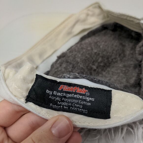 Flair Hair Strapback Sun Visor Hat Hair Wig White One Size Adjustable - Picture 9 of 9